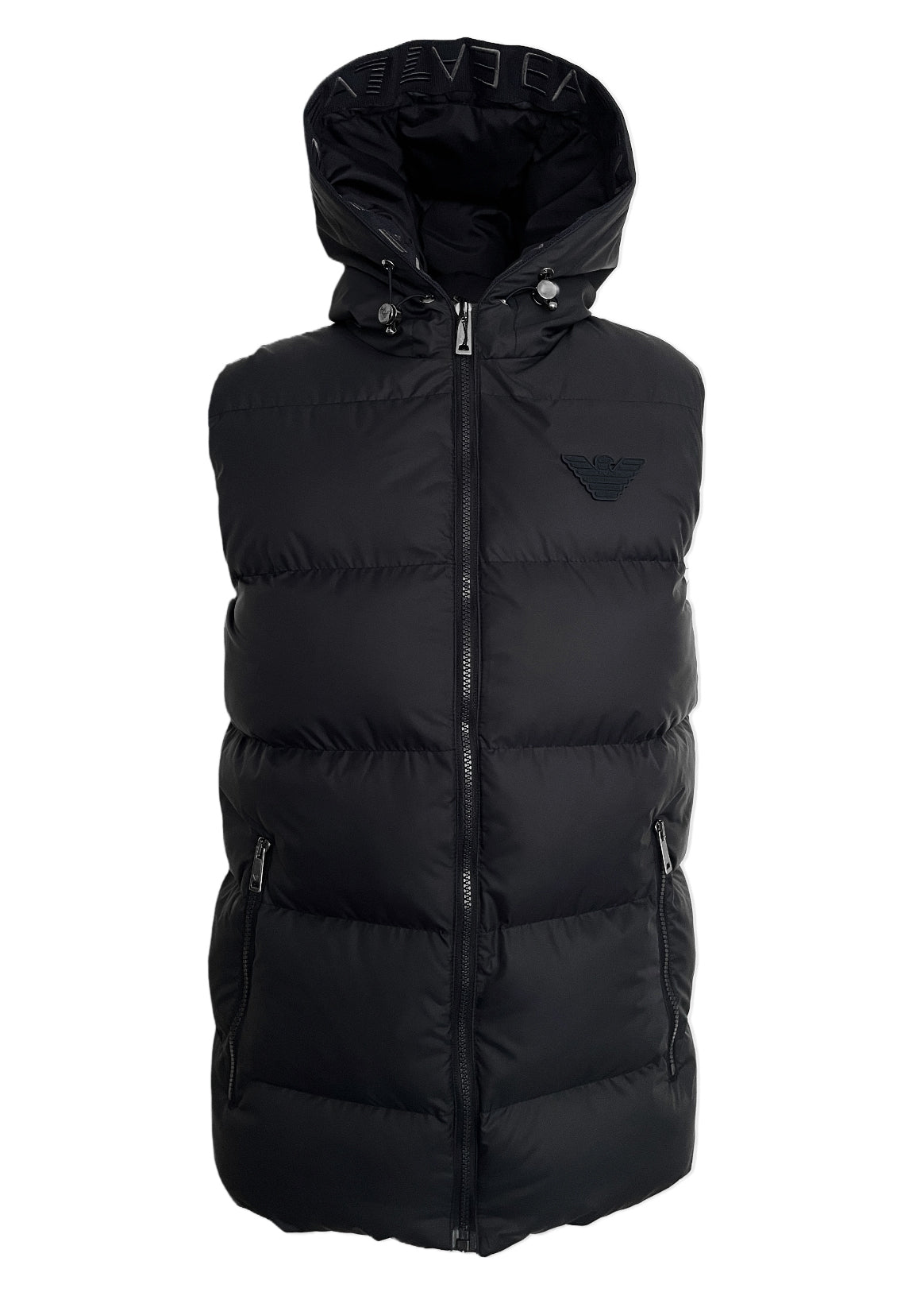 Emporio Armani Men’s Hooded Down Puffer Gilet in Navy